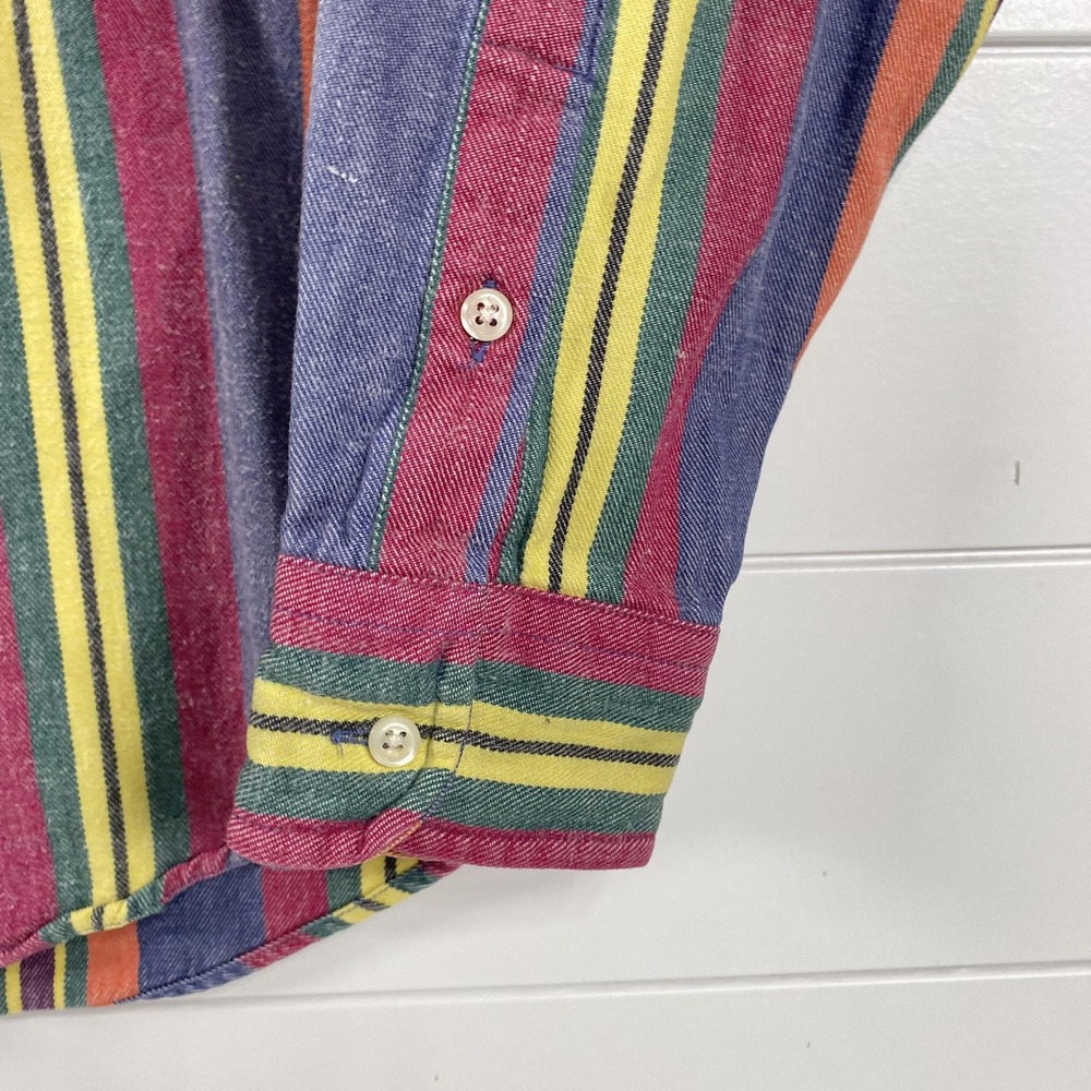 Vintage Polo Ralph Lauren Shirt Mens XL Striped Button Down 90s Preppy Classic - Picture 2 of 13
